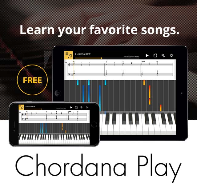 Chordana Play“学习您最喜欢的歌曲”。