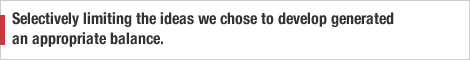 Selectively limiting the ideas we chose to develop generated an appropriate balance.